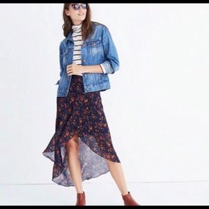 Madewell Faux Wrap Midi Skirt in Climbing Vine